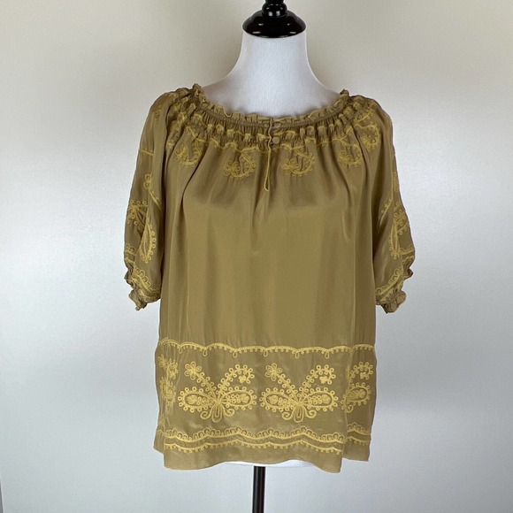 Sundance Silk Peasant Blouse, Size Medium - Picture 1 of 12